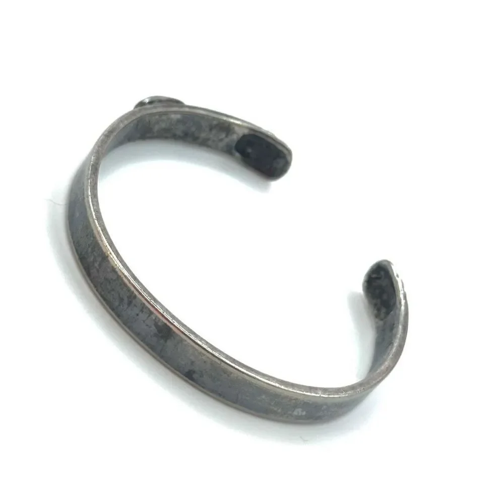 Until there's a cure  HIV  awareness silver  cuff bracelet